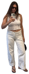 Knit tank, white jeans